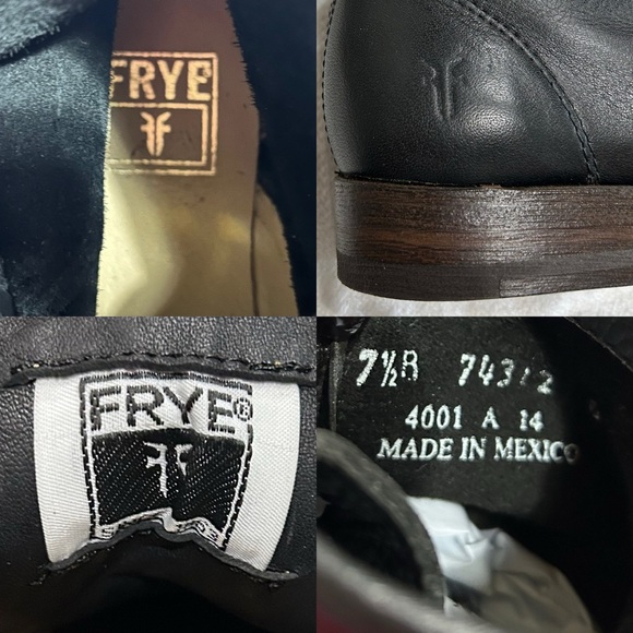 Frye Erin Black Cap Toe Lace up Ankle Boots Combat Granny NEW Sz 7.5 - Picture 6 of 15